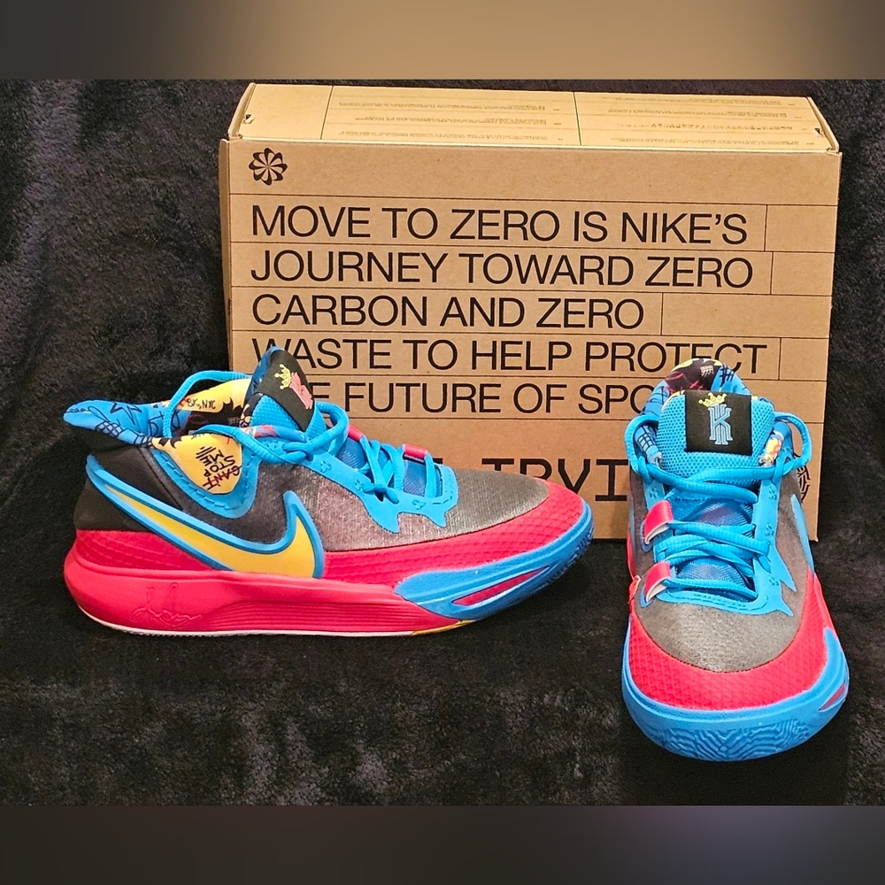 Nike Kyrie 5Y Vibrant Blue and Red Sneakers